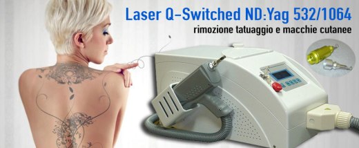 Laser Q-Switched Nd Yag 532/1064 Rimozione Tatuaggio e macchie della pelle
